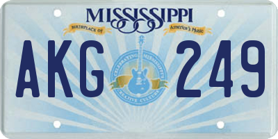 MS license plate AKG249
