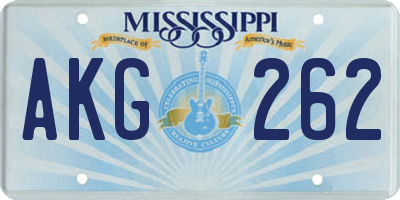 MS license plate AKG262