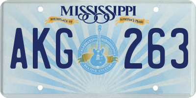 MS license plate AKG263