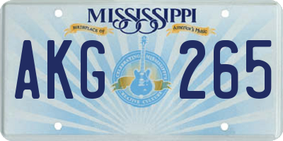 MS license plate AKG265