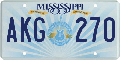MS license plate AKG270
