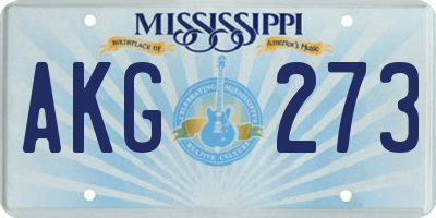 MS license plate AKG273