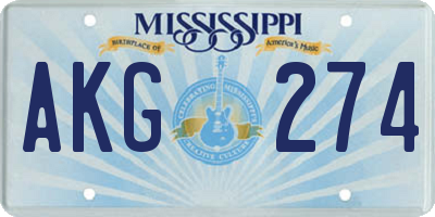 MS license plate AKG274