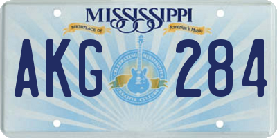 MS license plate AKG284