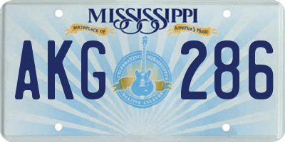 MS license plate AKG286