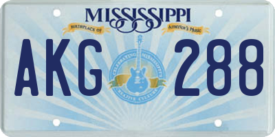 MS license plate AKG288