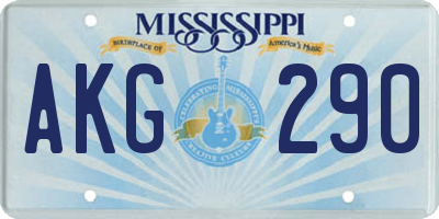 MS license plate AKG290