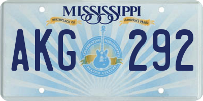 MS license plate AKG292