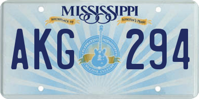 MS license plate AKG294