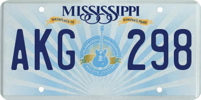 MS license plate AKG298