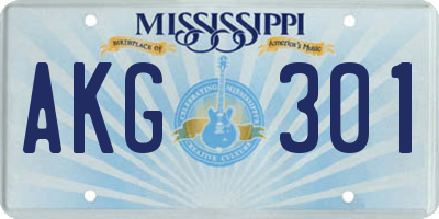MS license plate AKG301