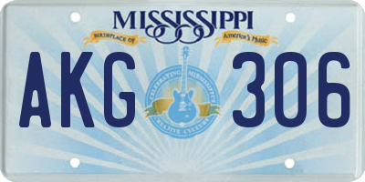 MS license plate AKG306