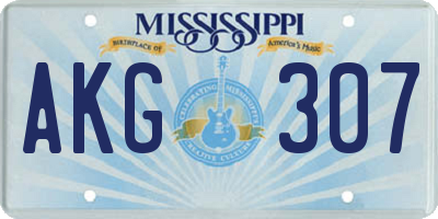 MS license plate AKG307