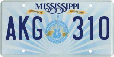 MS license plate AKG310