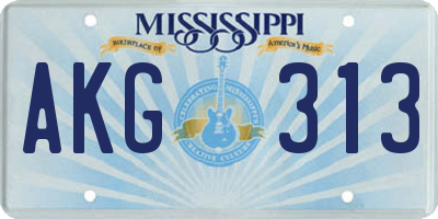 MS license plate AKG313