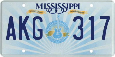 MS license plate AKG317