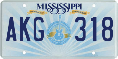 MS license plate AKG318