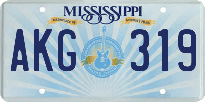 MS license plate AKG319