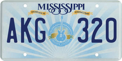 MS license plate AKG320