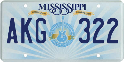 MS license plate AKG322
