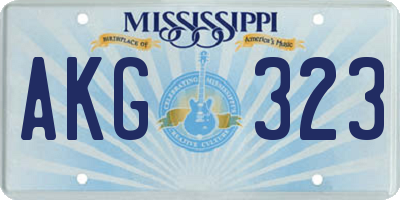 MS license plate AKG323