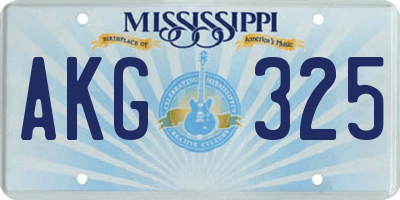 MS license plate AKG325