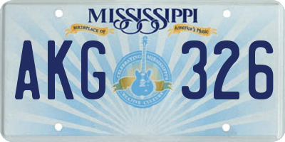 MS license plate AKG326