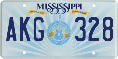 MS license plate AKG328