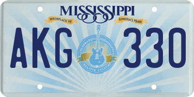 MS license plate AKG330