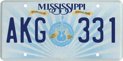 MS license plate AKG331