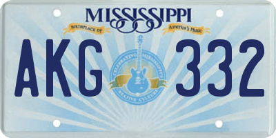 MS license plate AKG332