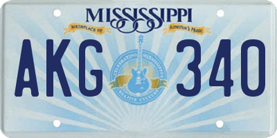 MS license plate AKG340