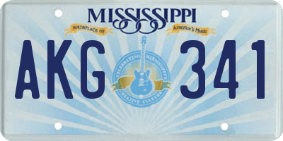 MS license plate AKG341
