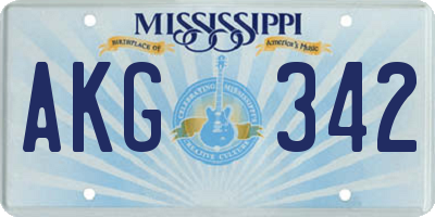 MS license plate AKG342