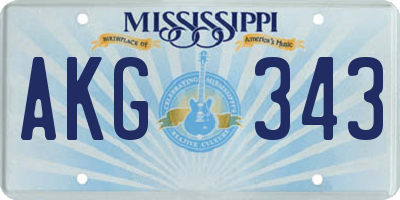 MS license plate AKG343
