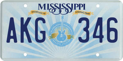 MS license plate AKG346