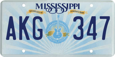 MS license plate AKG347