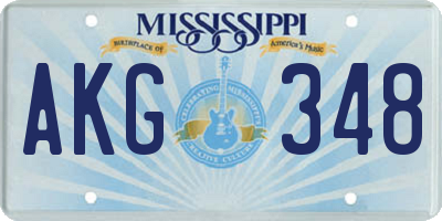 MS license plate AKG348