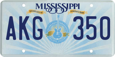 MS license plate AKG350
