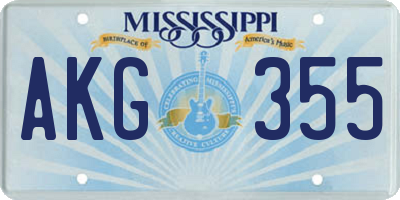 MS license plate AKG355