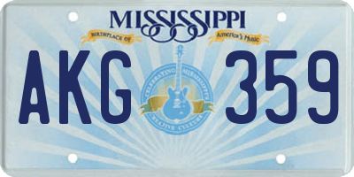 MS license plate AKG359