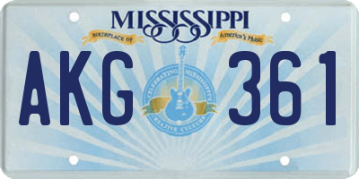 MS license plate AKG361