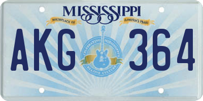 MS license plate AKG364