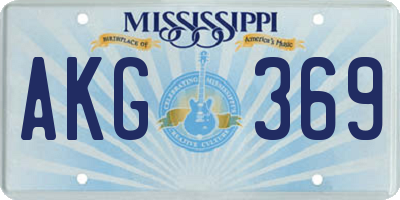 MS license plate AKG369