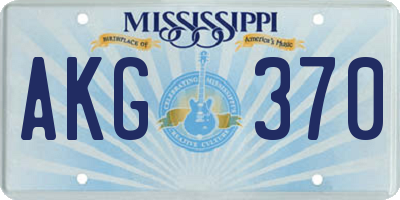MS license plate AKG370