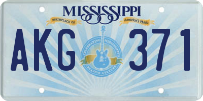 MS license plate AKG371