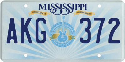 MS license plate AKG372