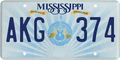 MS license plate AKG374
