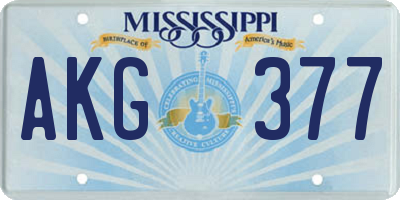 MS license plate AKG377