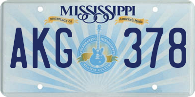 MS license plate AKG378